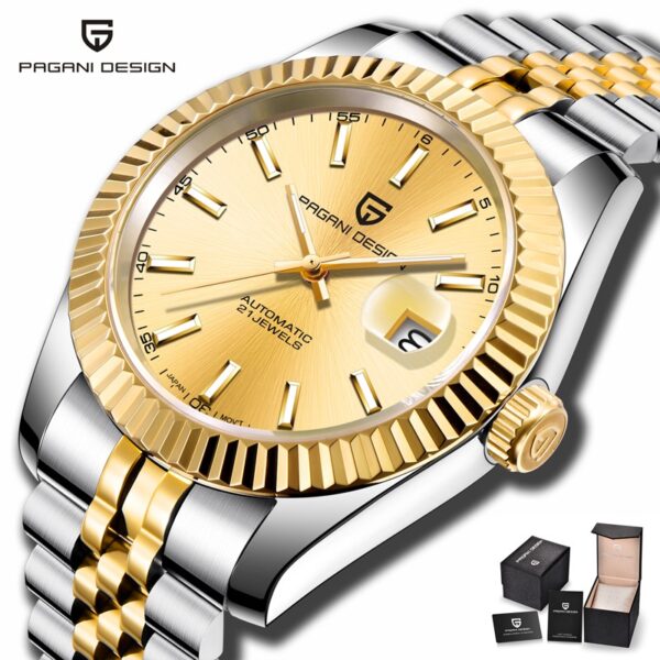 Pagani Design PD-1645 DateJust (Seiko NH-35A Otomatik Hareket) Mekanik Saat ve 200M Su Geçirmezlik - Görsel 3