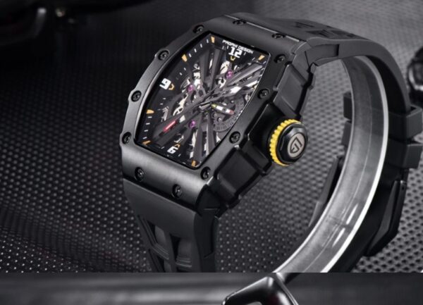 Pagani design PD-1738 İskelet 42MM 50M Su Geçirmez Kuvars Japonya VH65 Kuvars Saat Safir Kristal Çelik Erkek Saati