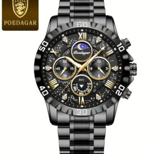 POEDAGAR LV127936 Black Gold Erkek Kol Saati