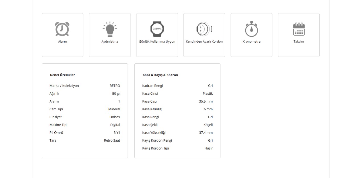 Casio A700WM-7ADF Kol Saati - Görsel 3