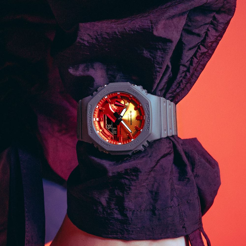 Casio ICONIC g-shock GA-2100FL-8ADR Kol Saati - Görsel 7