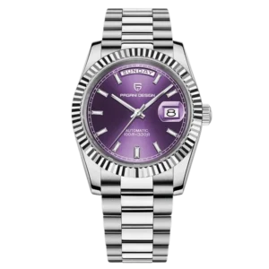 Pagani Design PD-1783 Day-Date Otomatik Erkek Kol Saati - Mor