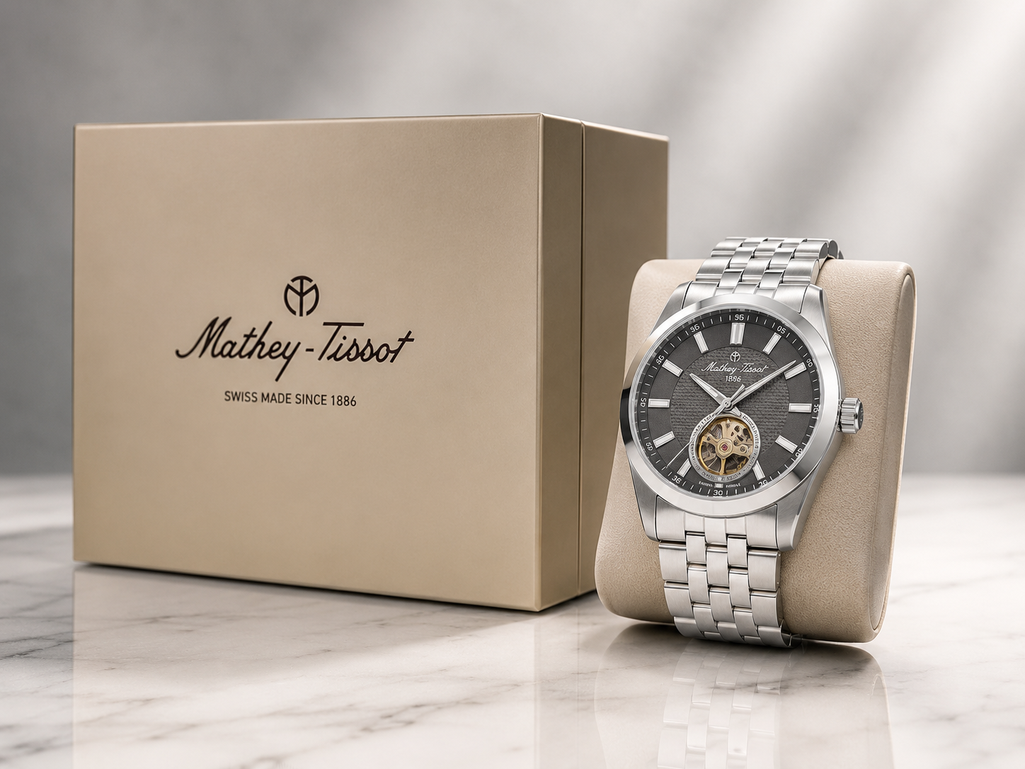 Mathey-Tissot EF1450ATAS Otomatik Erkek Kol Saati – Open Heart | İsviçre Üretimi - Görsel 4