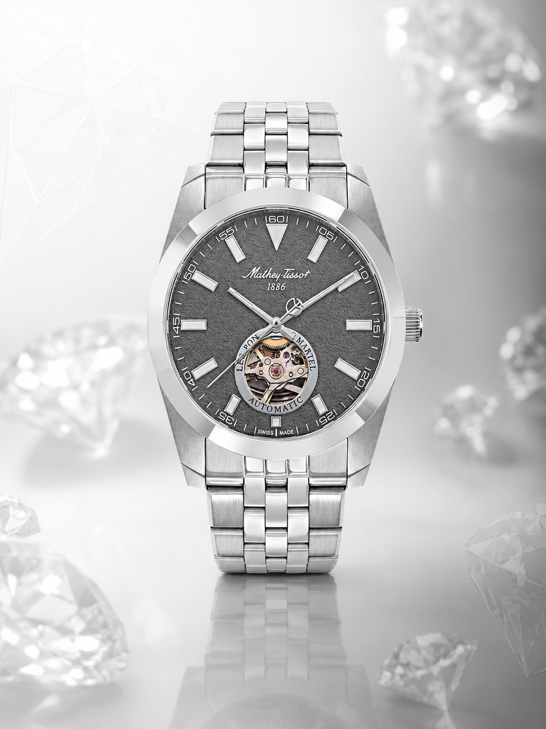 Mathey-Tissot EF1450ATAS Otomatik Erkek Kol Saati – Open Heart | İsviçre Üretimi