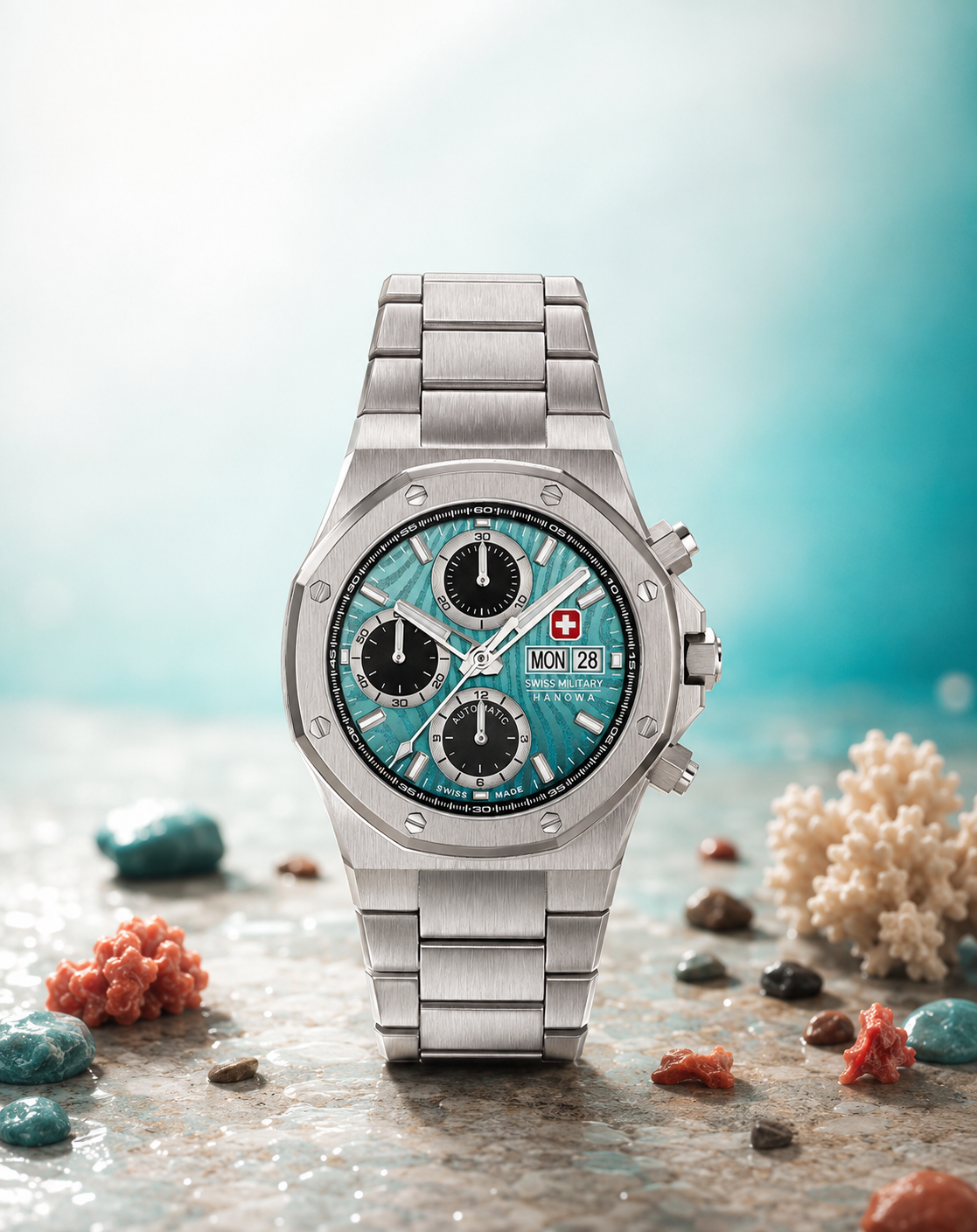 Swiss Military Hanowa SMWGL0007002 Damask Legends Icewater Otomatik Kronograf Erkek Kol Saati