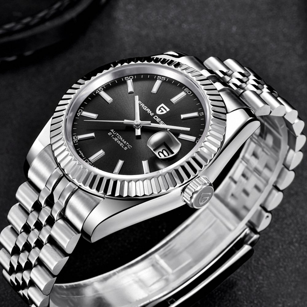 PAGANI DESIGN PD-1645 Datejust Otomatik Erkek Kol Saati - Siyah - Görsel 5