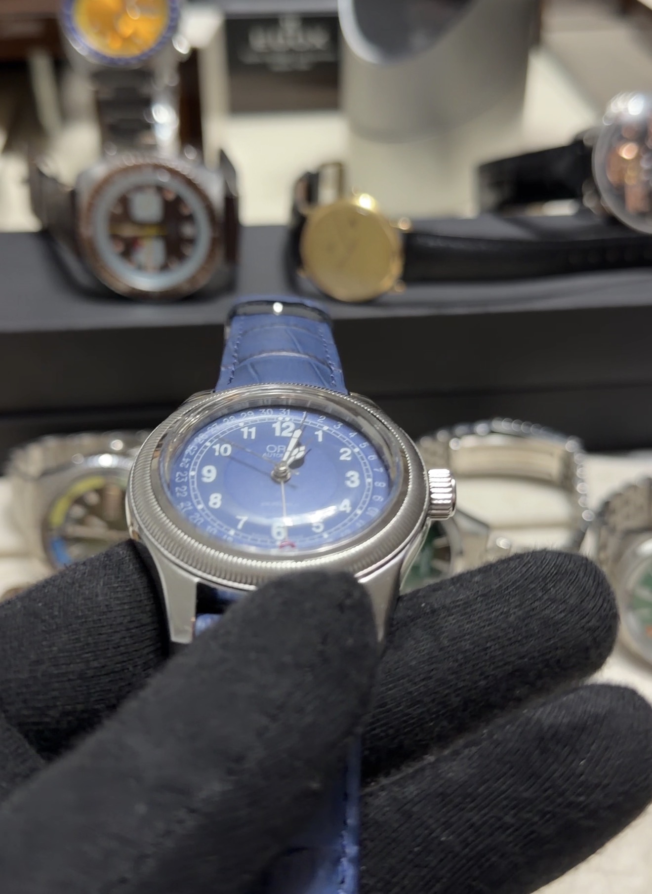 ORIS BIG CROWN POINTER DATE 7503 Vintage Otomatik Erkek Kol Saati - Lacivert - Görsel 5