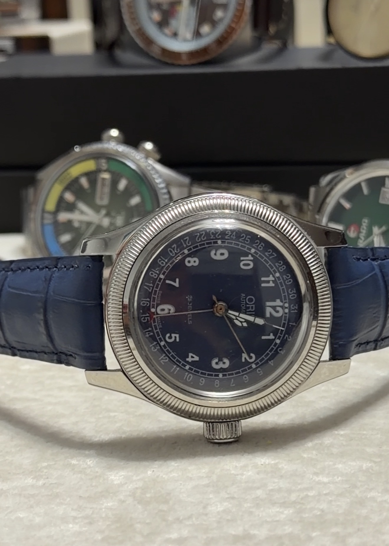 ORIS BIG CROWN POINTER DATE 7503 Vintage Otomatik Erkek Kol Saati - Lacivert - Görsel 6