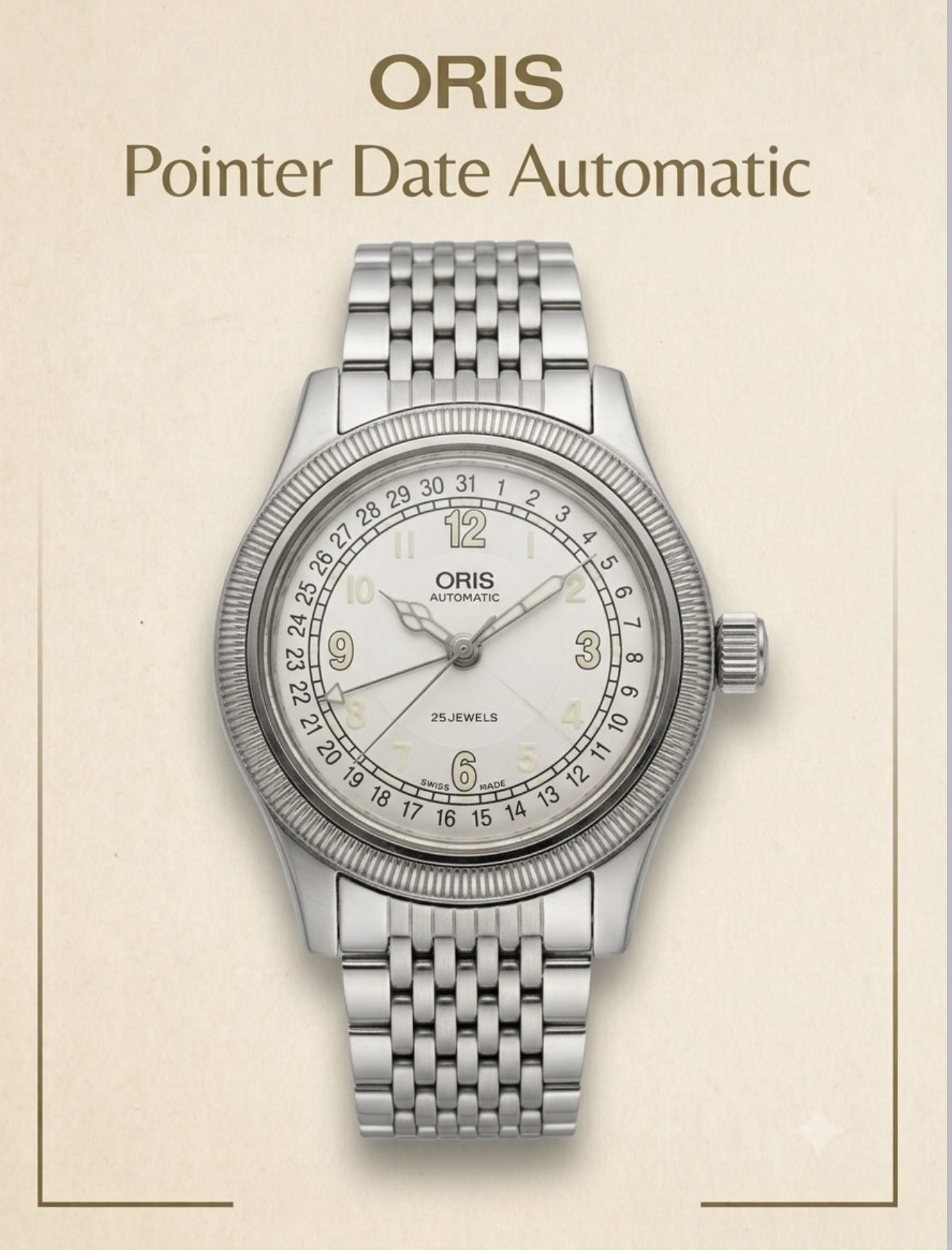 ORIS BIG CROWN POINTER DATE 7503 Vintage Otomatik Erkek Kol Saati - Görsel 15