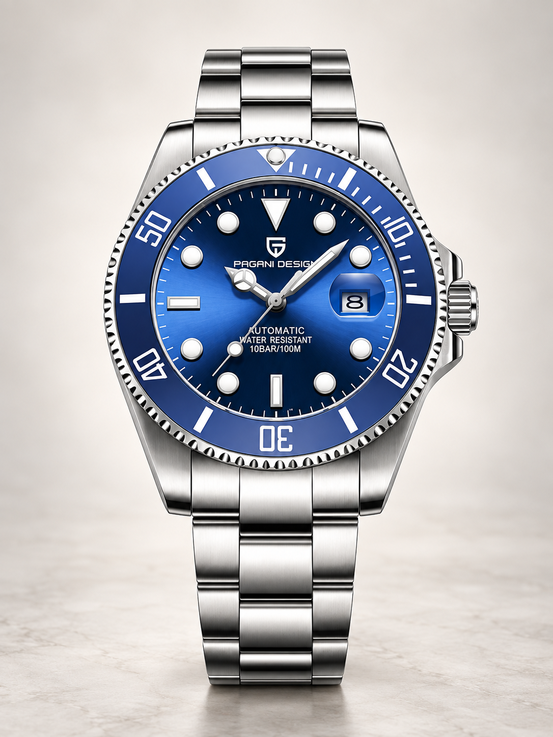 Pagani Design PD-1639-5 Submariner Otomatik Erkek Kol Saati - Blue And Blue