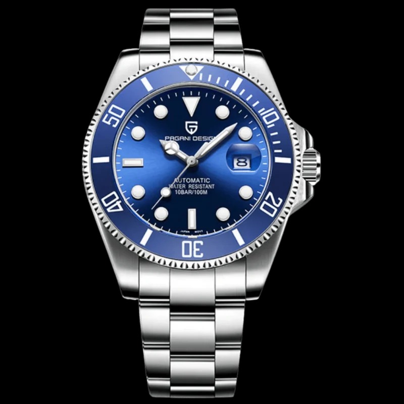 Pagani Design PD-1639-5 Submariner Otomatik Erkek Kol Saati - Blue And Blue - Görsel 4