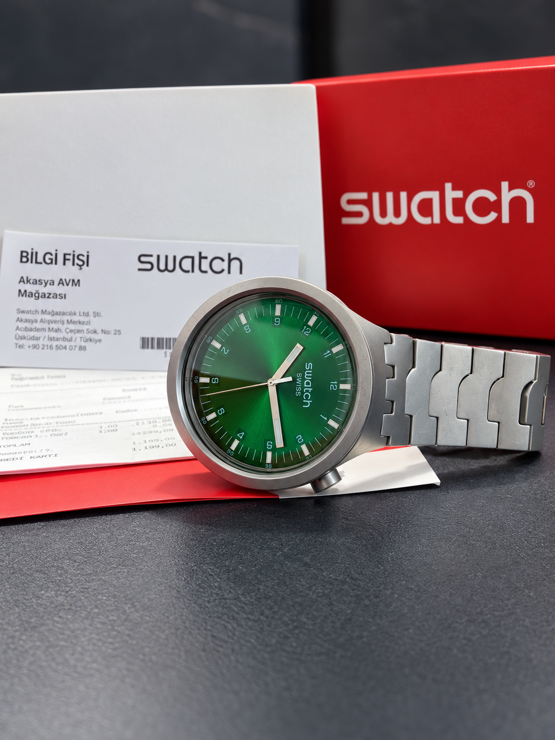 Swatch SB07S101G BIG BOLD IRONY Erkek Kol Saati – İkinci El, Sıfır Kondisyon, Full Set - Görsel 4