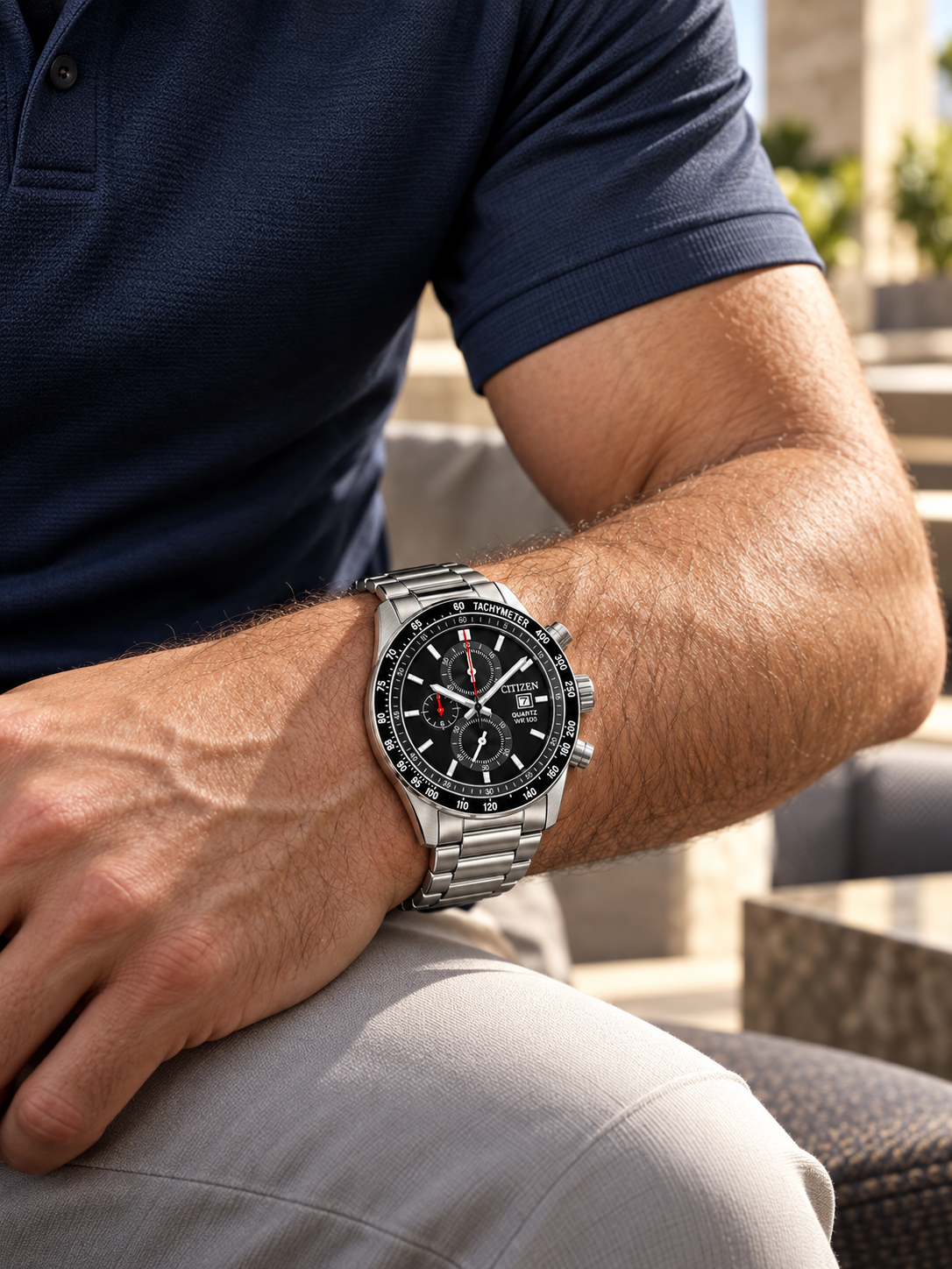 CITIZEN AN3600-59E QUARTZ KRONOGRAF ERKEK KOL SAATİ - Görsel 3