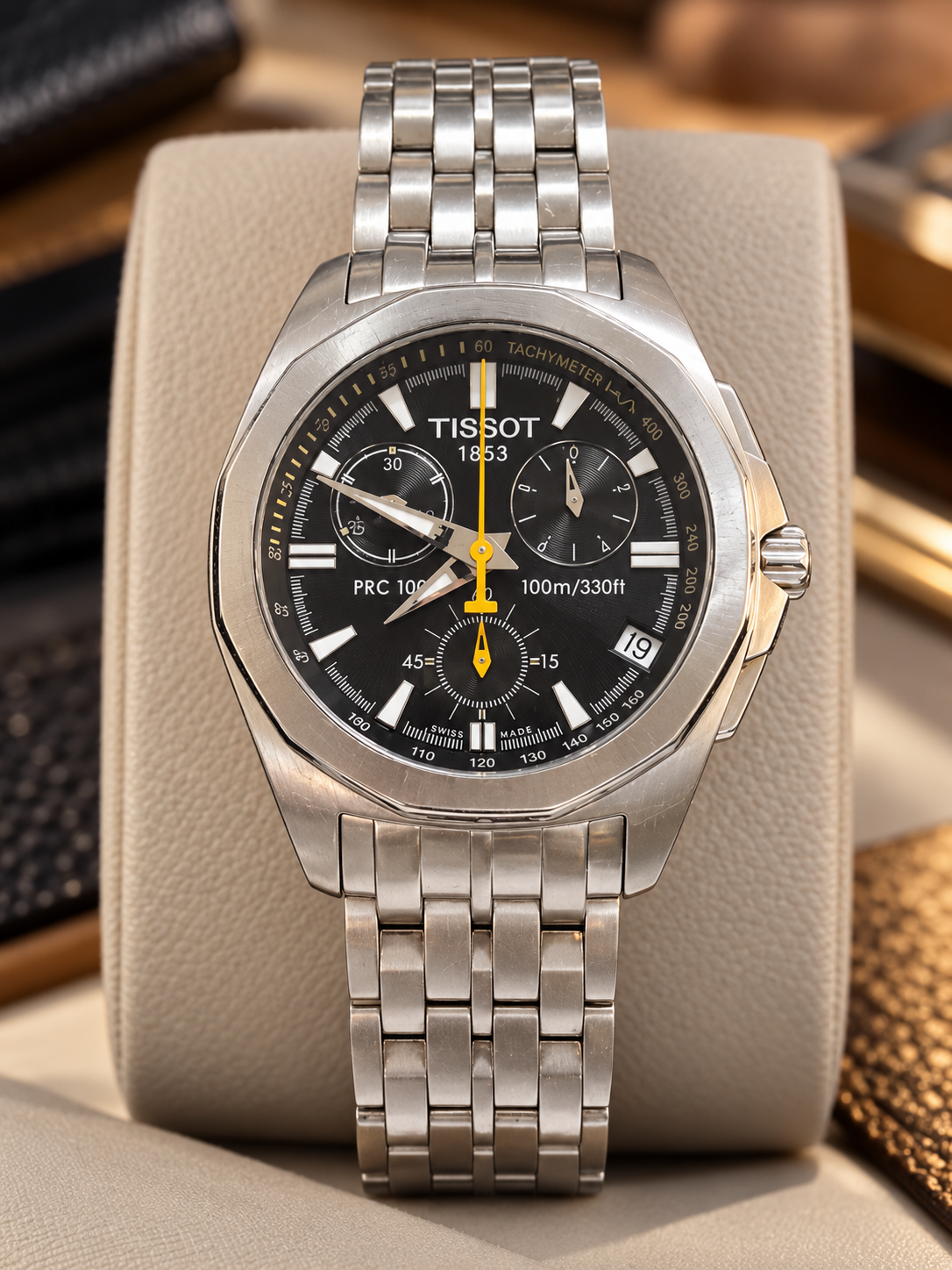 Tissot PRC 100 Chronograph Swiss Made Safir Cam Erkek Kol Saati – İkinci El